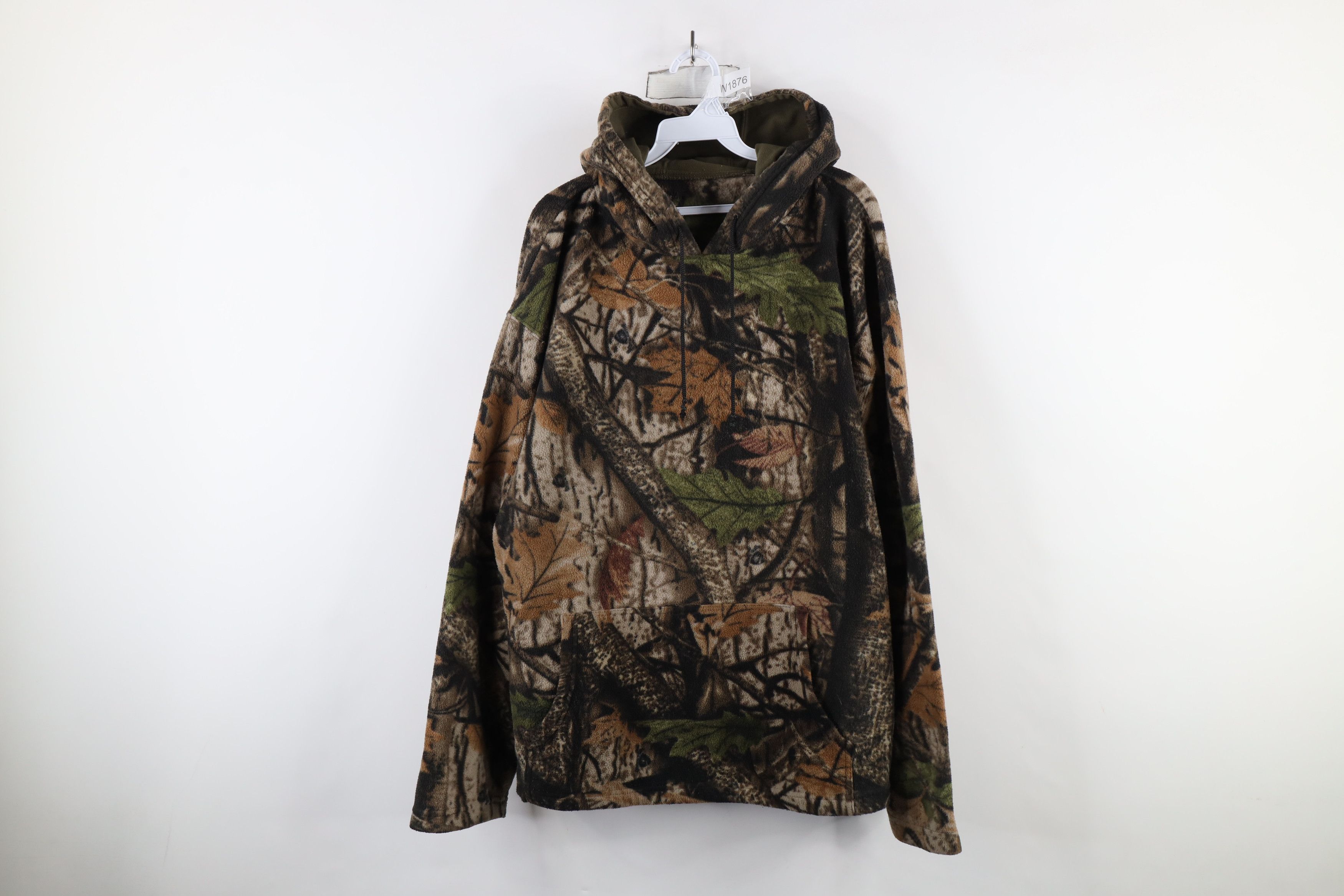 Vintage Vintage 90s Streetwear Camouflage Fleece Hoodie Sweatshirt Size US L / EU 52-54 / 3 - 1 Thumbnail