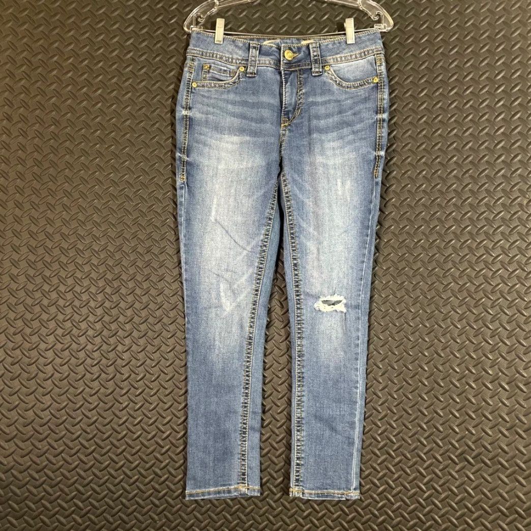 Vintage Seven7 Jeans Blue Skinny Mid Rise Denim Jeans Women's Size 4 Size 27" / US 4 / IT 40 - 2 Thumbnail