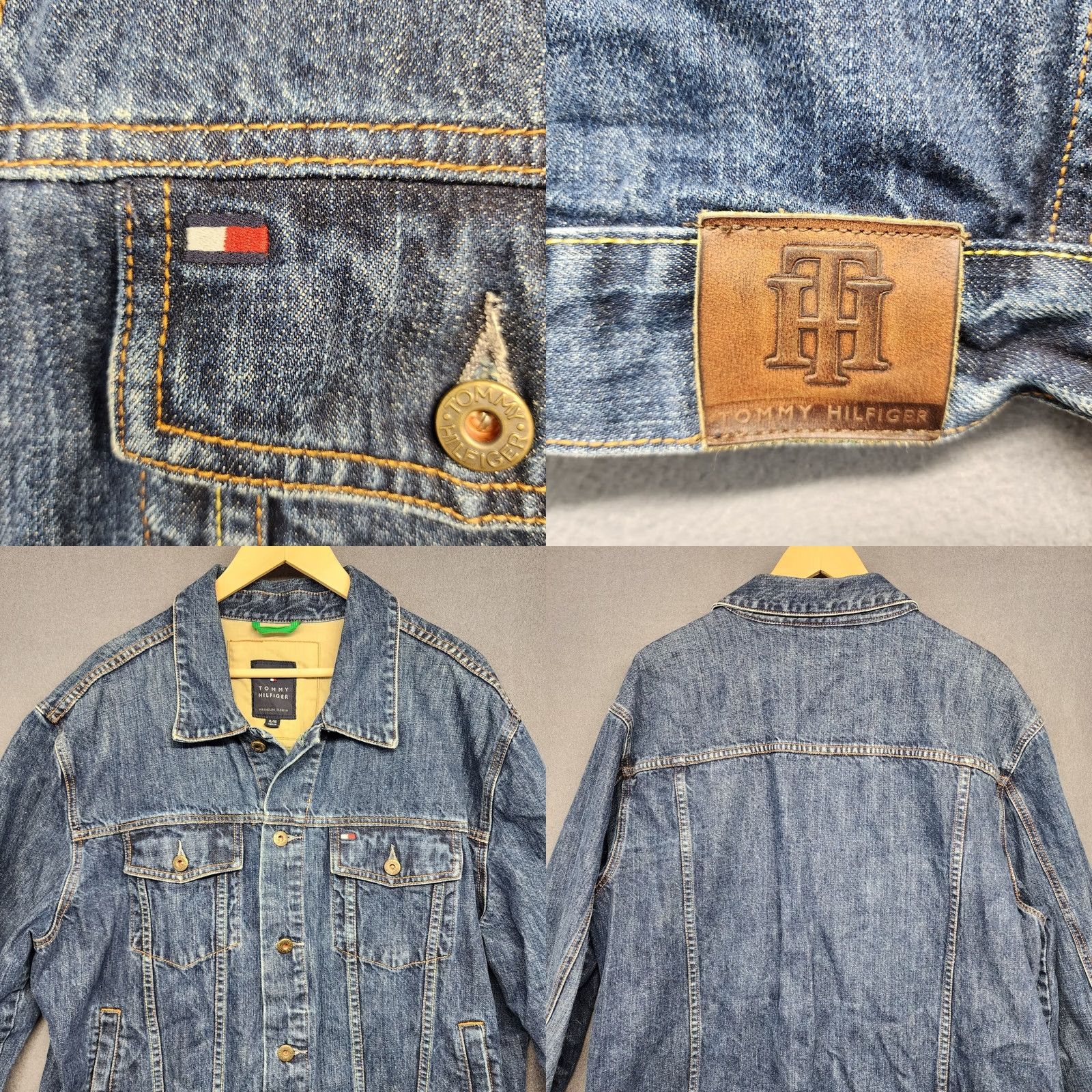 Tommy Hilfiger VINTAGE Tommy Hilfiger Jean Jacket Mens XL Blue Denim Trucker Y2K Jacket Mens XL Blue Denim Trucker Button Closure Vintage Mens Size US 36 / EU 52 - 9 Thumbnail