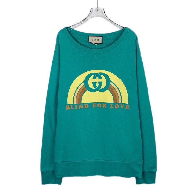 Gucci Gucci Lake green logo printed round-neck cotton long-sleeve Size US L / EU 52-54 / 3 - 1 Thumbnail