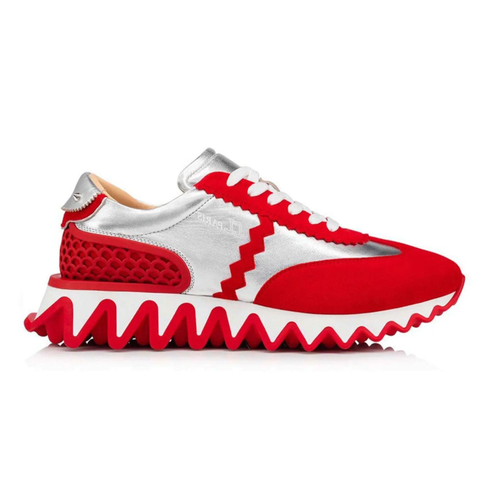 Christian Louboutin Christian Louboutin Mens Loubishark Flat Red Silver Platform Size US 11 / EU 44 - 3 Thumbnail