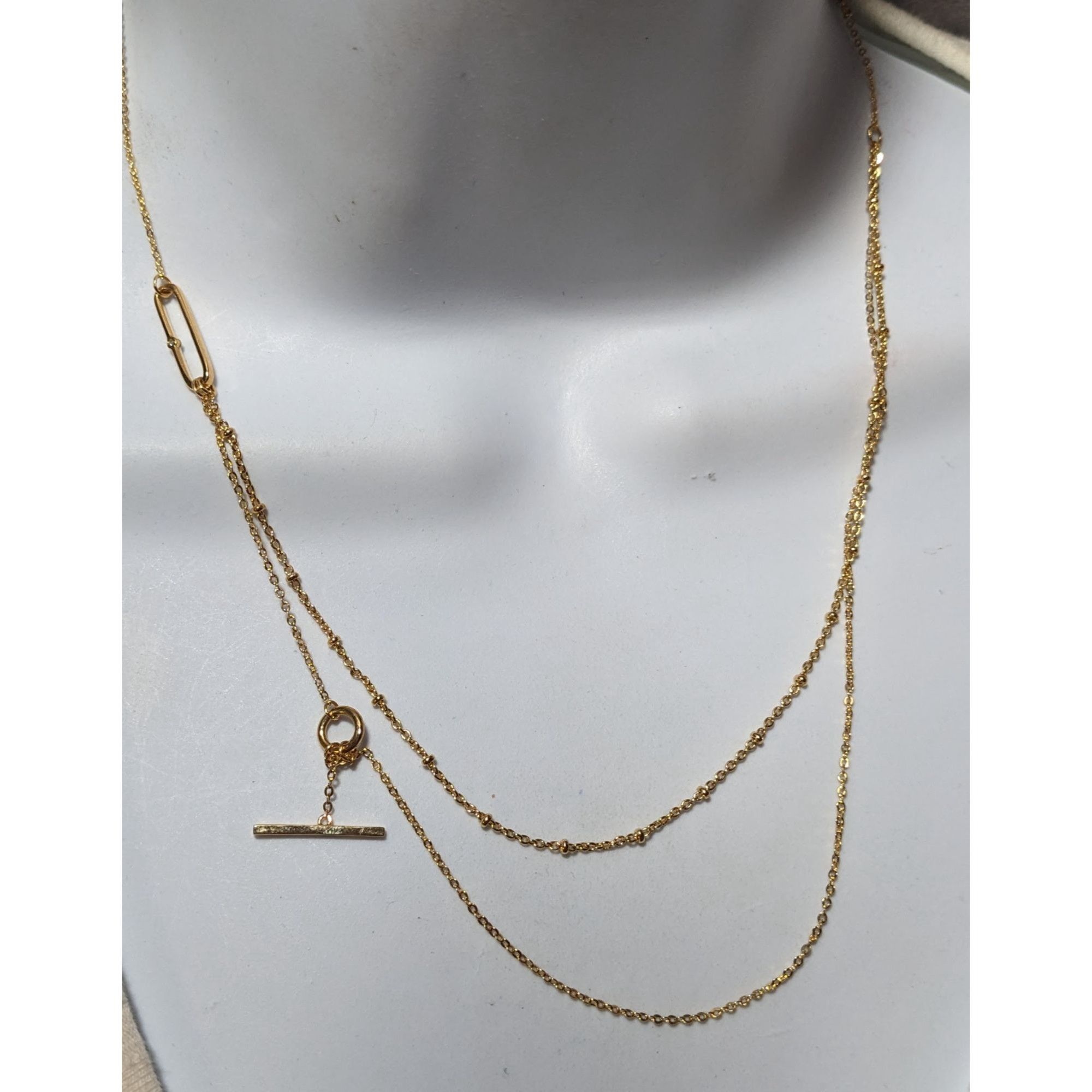 Other Minimalist Crystal Gold Tone Abstract Dainty Multilayer Neck Size ONE SIZE - 7 Thumbnail