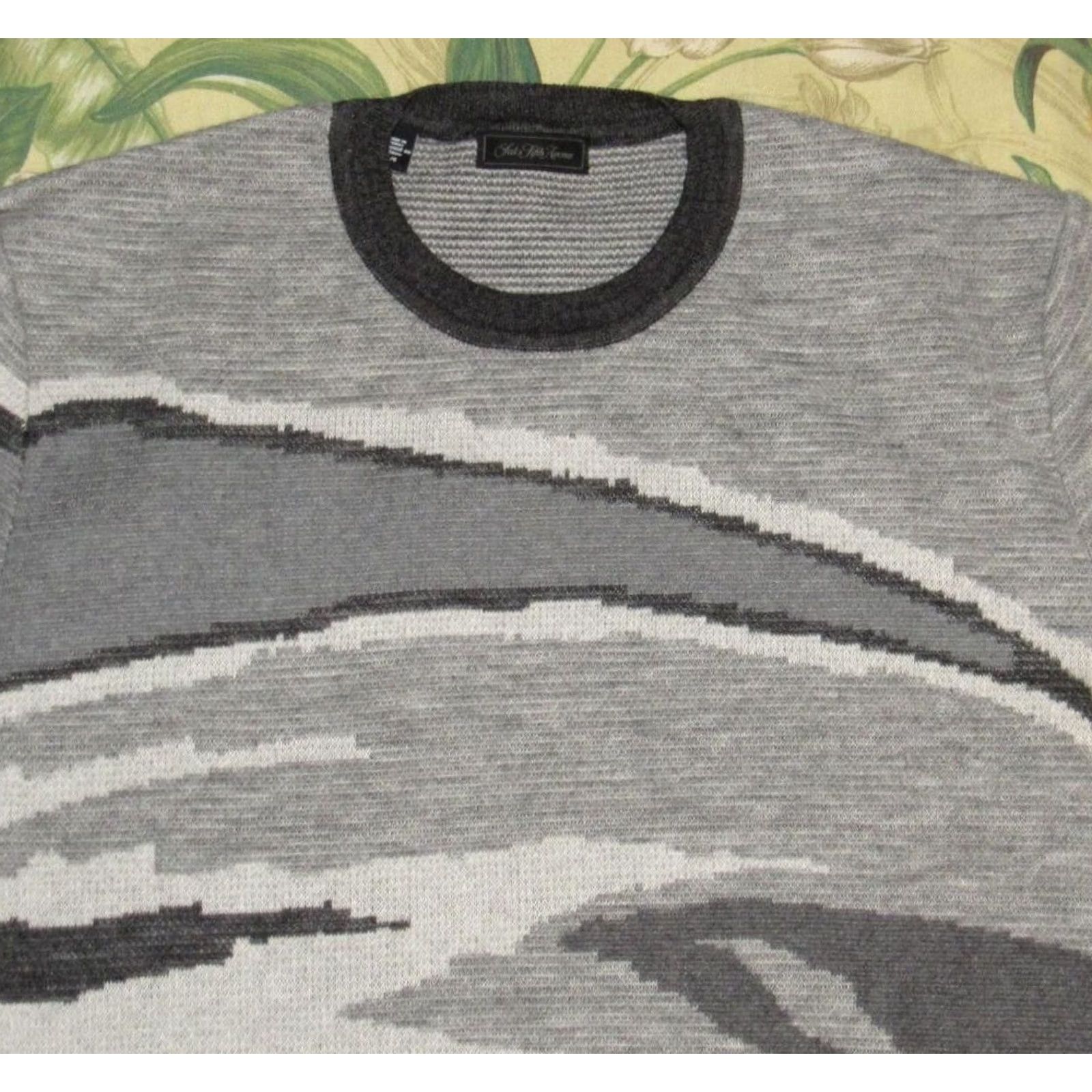 Saks Fifth Avenue SAKS FIFTH AVENUE Alpaca Cotton Blend Crewneck Sweater Large Mens Knit Gray Crewneck Sweater Large Size US L / EU 52-54 / 3 - 2 Thumbnail