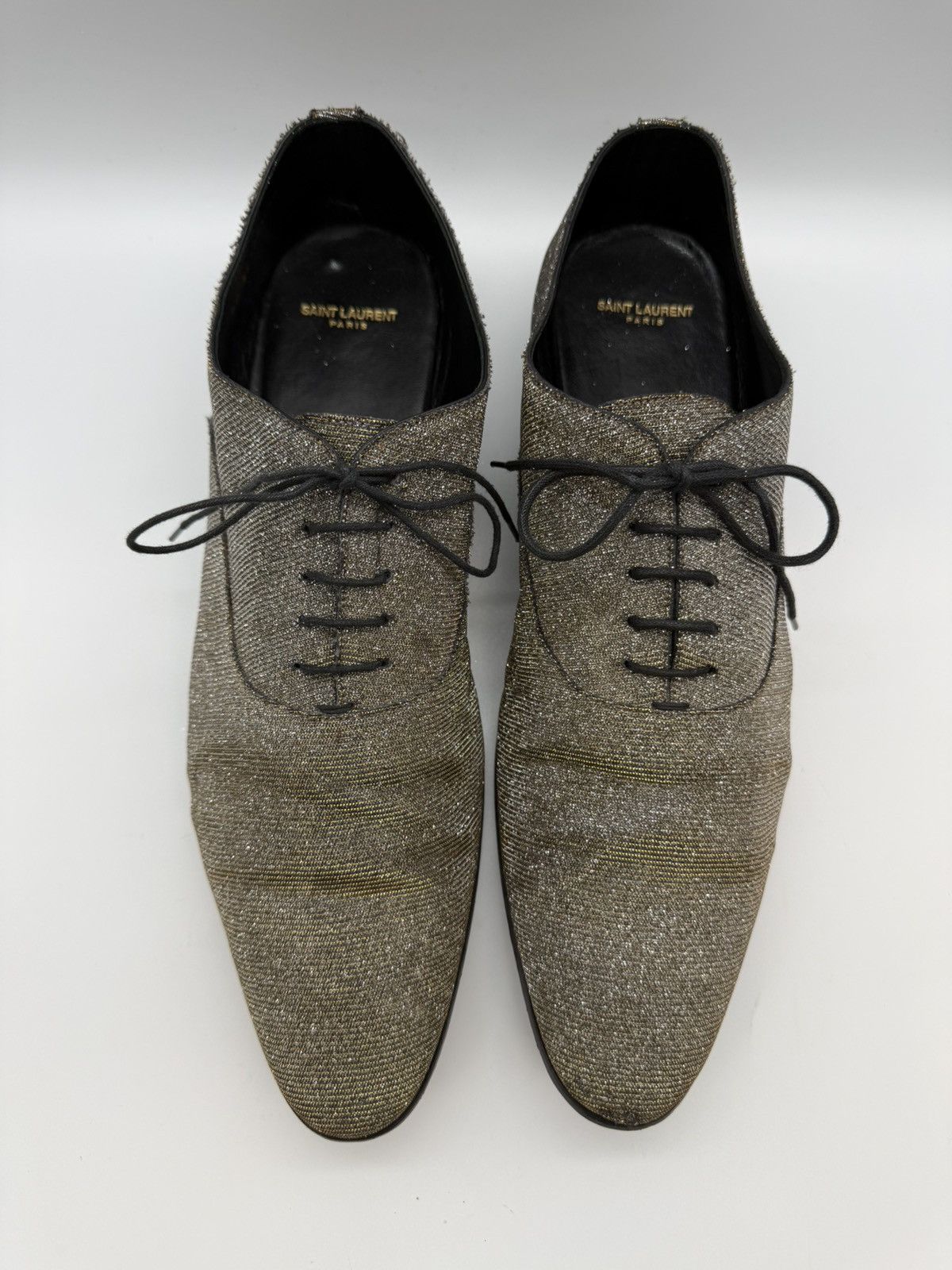 Saint Laurent Paris SAINT LAURENT PARIS-Gold/Silver Lurex Metallic Oxford Derby Size US 11 / EU 44 - 3 Thumbnail