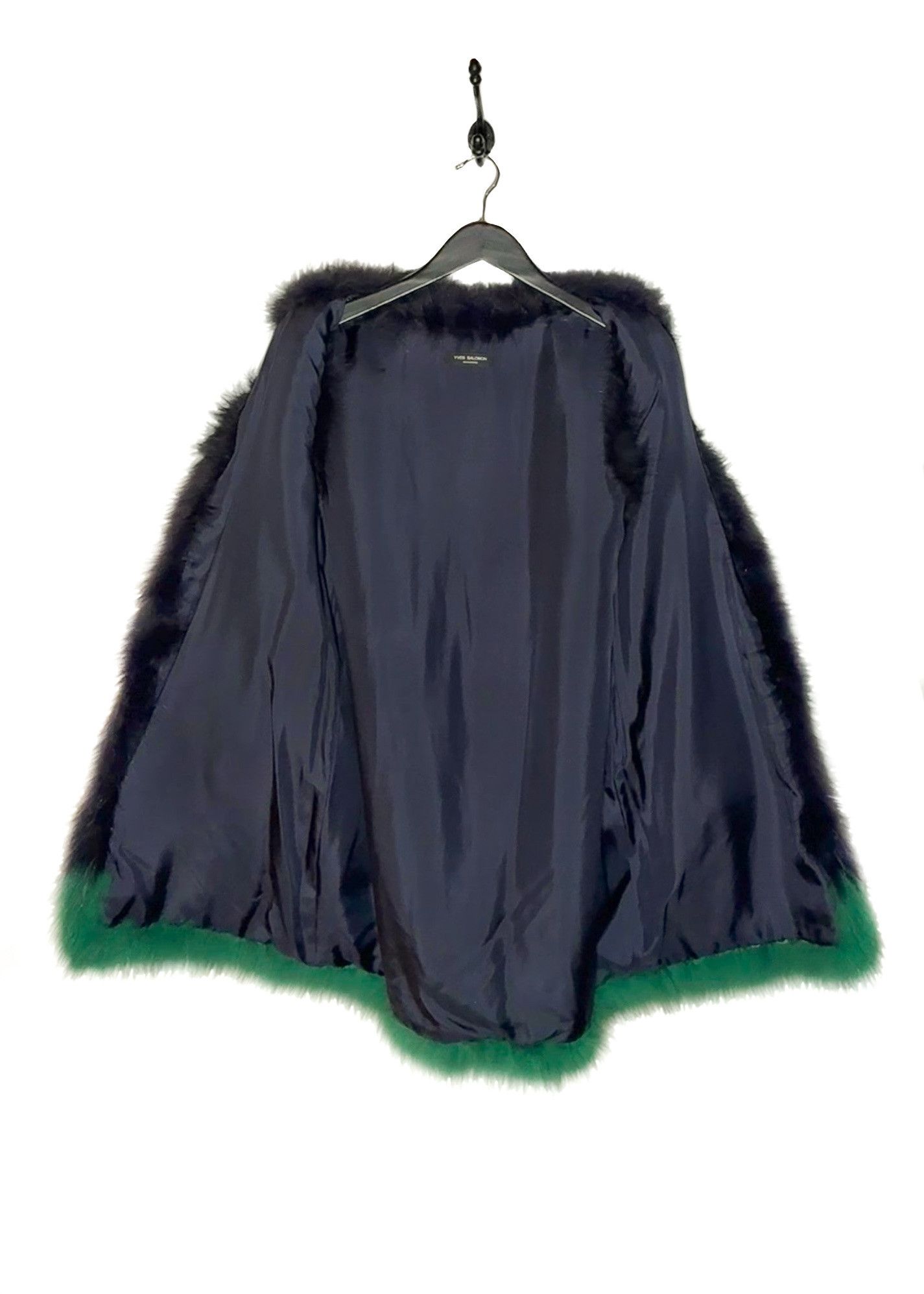 Yves Salomon Yves Salomon Navy Blue Green Trim Rabbit Fur Vest Size L / US 10 / IT 46 - 6 Thumbnail