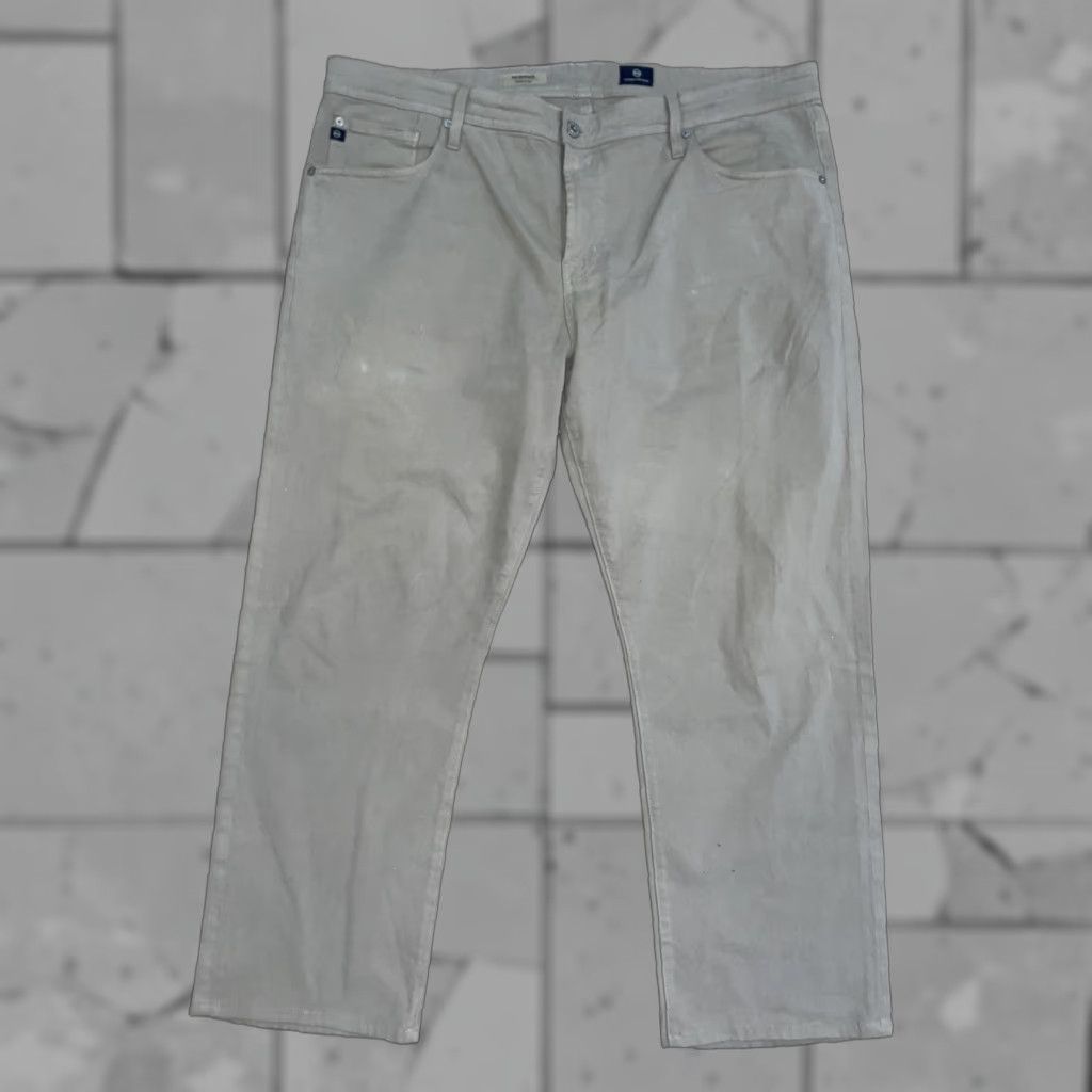 Vintage AG Adriano Goldschmied The Graduate Beige Pants Mens 40x32 Chino Regular Beige 40 32 Mens Size US 40 / EU 56 - 1 Thumbnail
