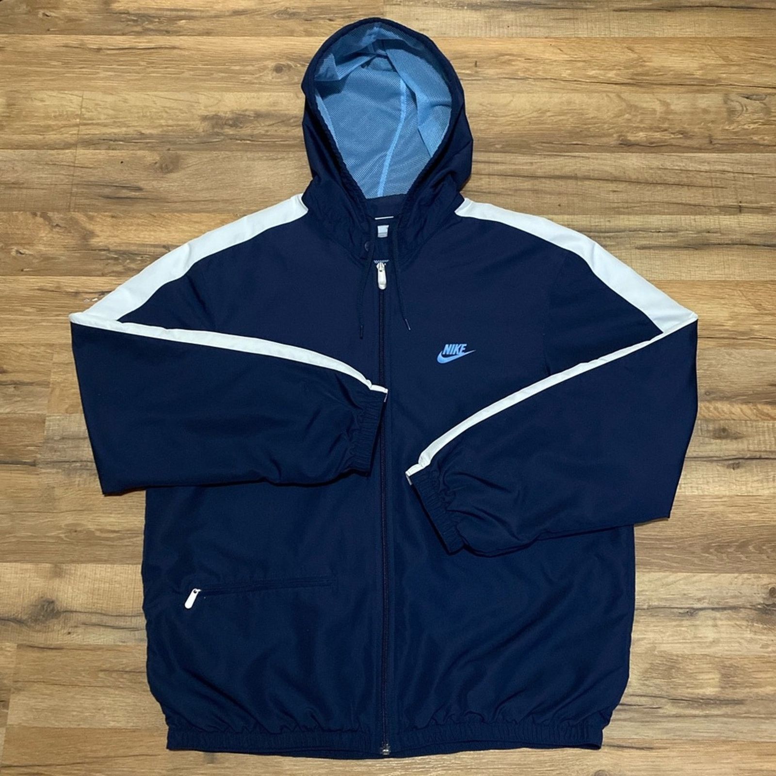 Nike Y2K Nike Zip Up Windbreaker Hoodie Size US L / EU 52-54 / 3 - 1 Thumbnail