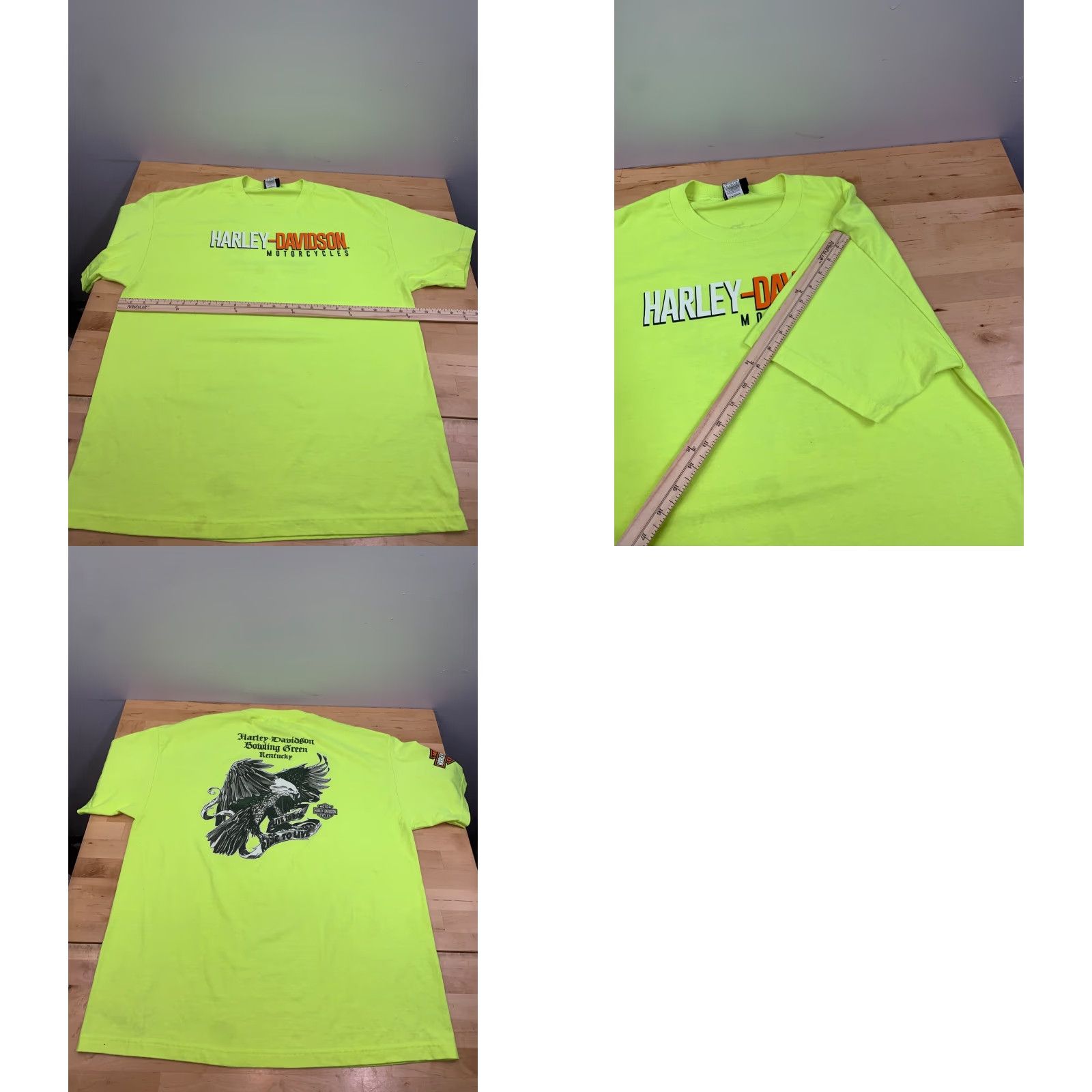 Harley Davidson VINTAGE Harley-Davidson Shirt Mens XL Eagle Kentucky Neon Yellow Casual Work 11218 Size US XL / EU 56 / 4 - 8 Thumbnail
