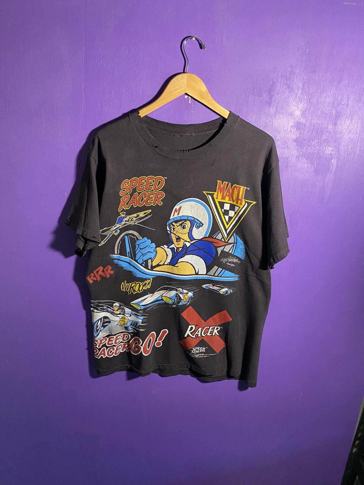 Other Vintage 1992 Speed racer faded AOP t-shirt Size US L / EU 52-54 / 3 - 1 Thumbnail
