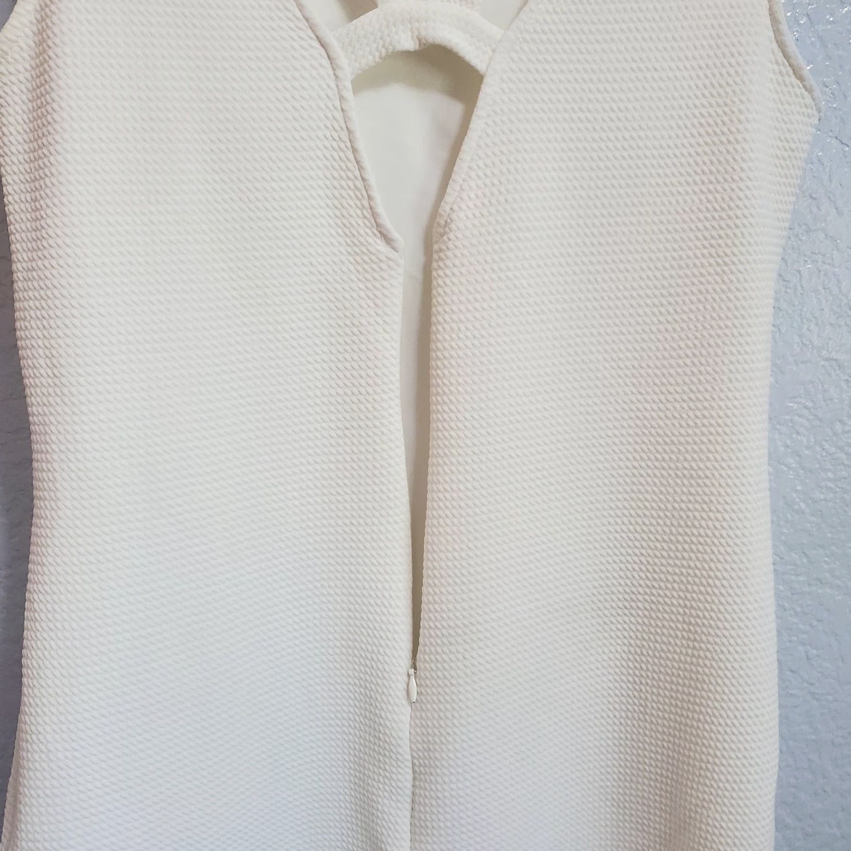 Vintage ASTR Sleeveless Mini Dress Women XL Ivory V-Neck Cut Out Back Zip Lined Party Cocktail Wedding Size XL / US 12-14 / IT 48-50 - 5 Thumbnail