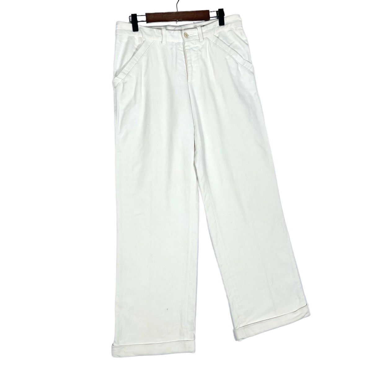 Versace Vintage Versace White Wide Leg Trousers Size 32" / US 10 / IT 46 - 6 Thumbnail