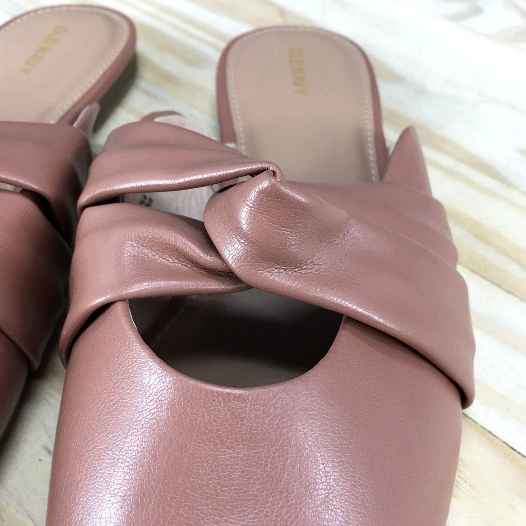 Old Navy Old Navy Sandals Women Slide Beige Pointy Twist Mule Slip On Flat Comfort Shoes Size US 11 / IT 41 - 5 Thumbnail