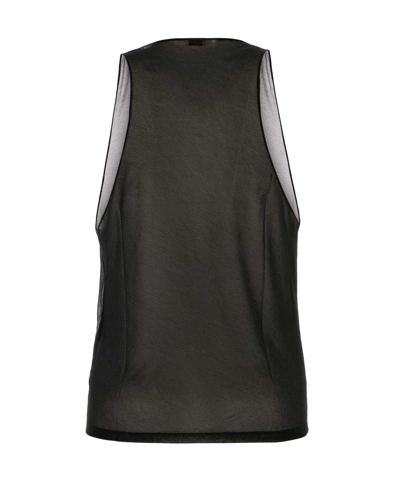 Saint Laurent Paris o1la1rc1a1225 772270 Debardeur Decollete Tank Top in Noir Size US S / EU 44-46 / 1 - 2 Thumbnail