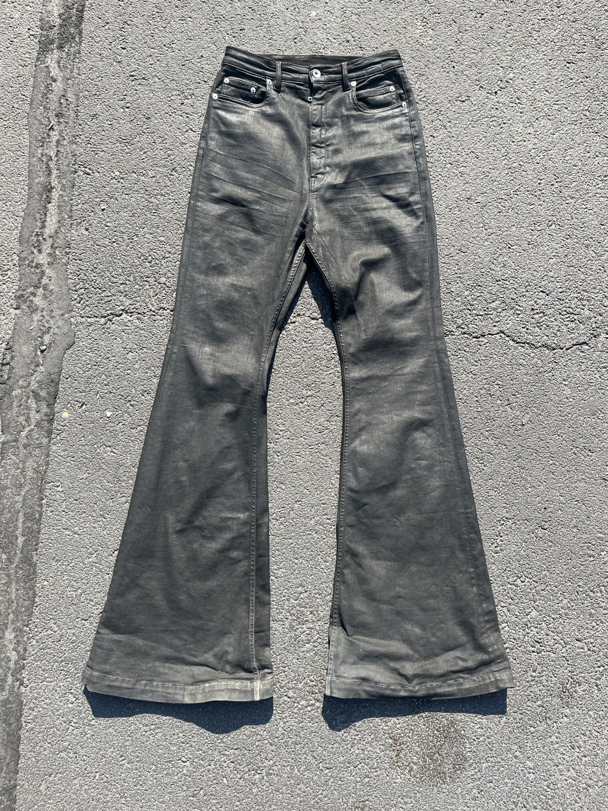 Rick Owens × Rick Owens Drkshdw Bolan Bootcut Waxed Denim