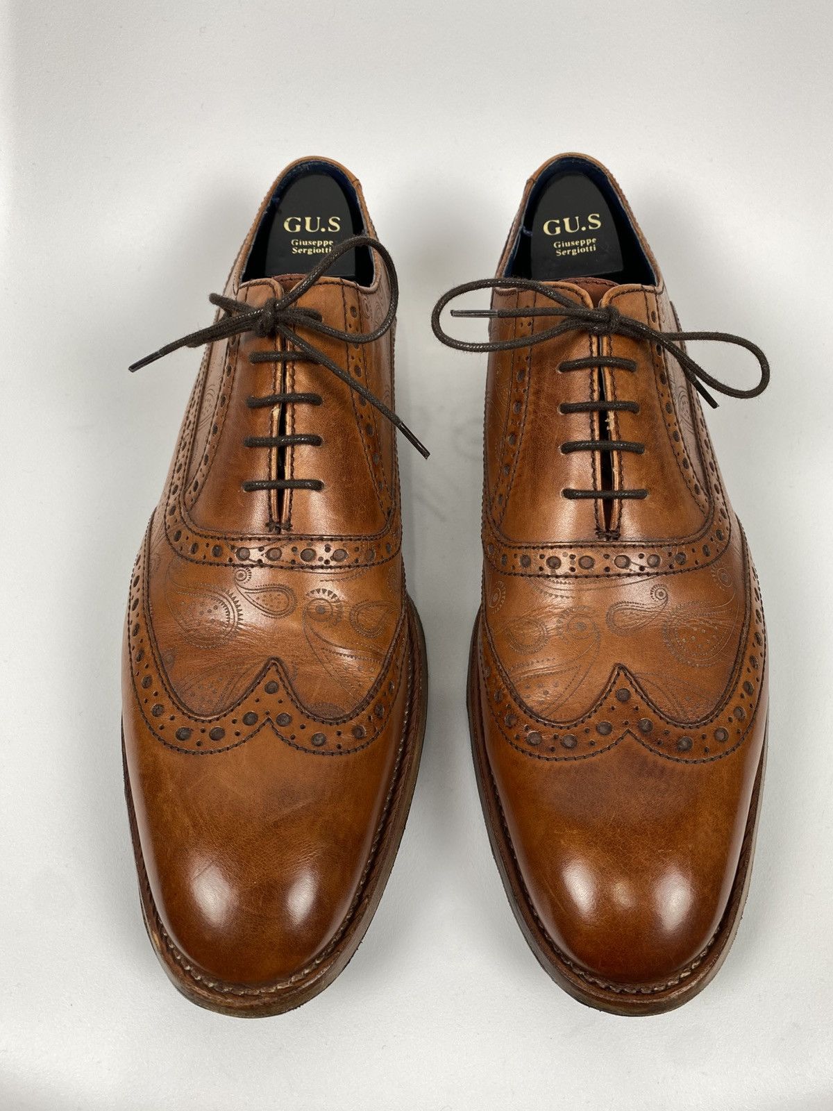 Barker Barker Grant Brogues Genuine Leather Paisley Printed Shoes Size US 11.5 / EU 44-45 - 2 Thumbnail