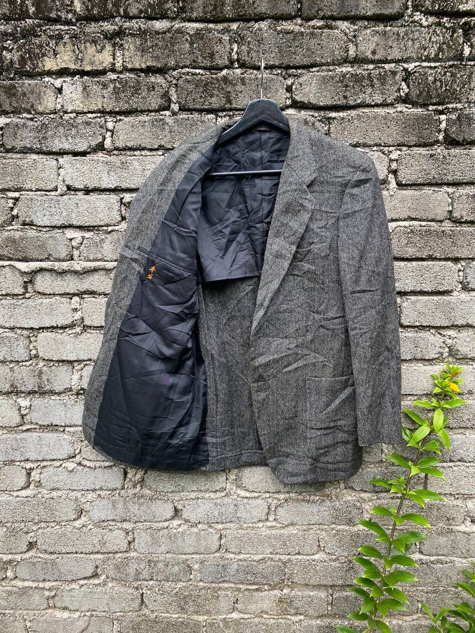 Japanese Brand Vintage Durban Basic Gear Herringbone Blazer Size 46S - 10 Thumbnail