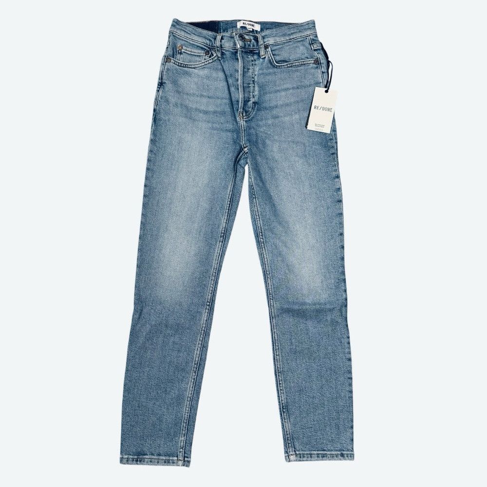 RE/DONE NWT New $265 RE/DONE 90's High Rise Ankle Crop Jeans In Mid Size 26" / US 2 / IT 38 - 3 Thumbnail