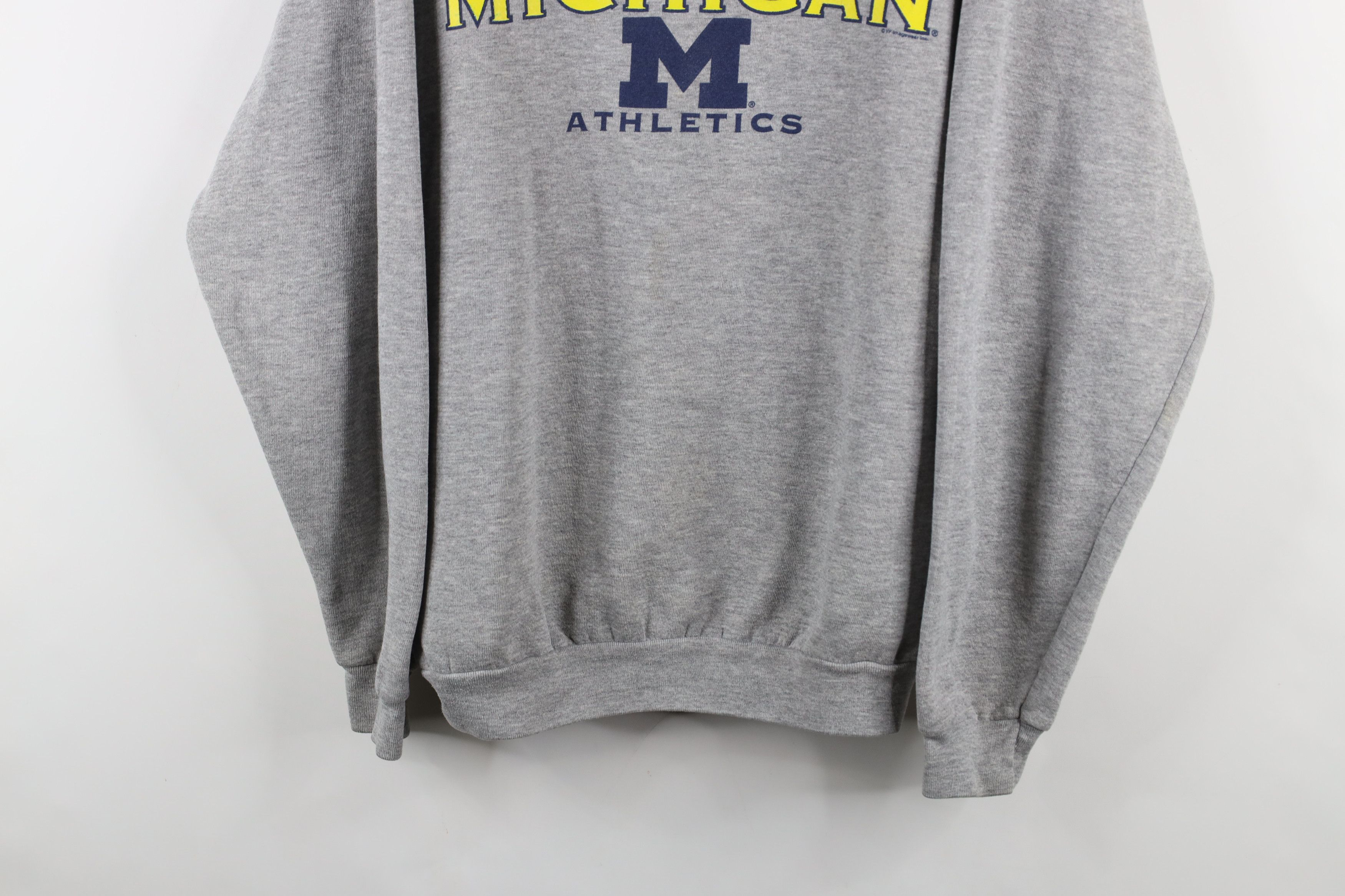 Vintage Vintage 90s University of Michigan Athletics Sweatshirt Gray Size US XL / EU 56 / 4 - 3 Thumbnail