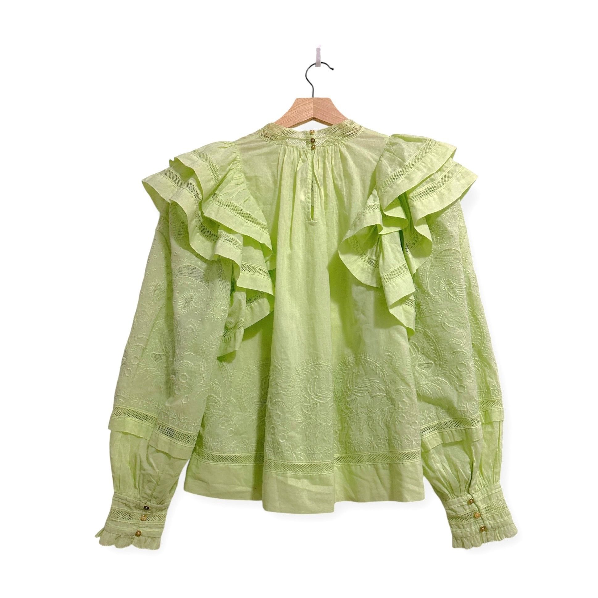Ulla Johnson Ulla Johnson Annetta Blouse in Pistachio, Size 2, New with Size XS / US 0-2 / IT 36-38 - 2 Thumbnail