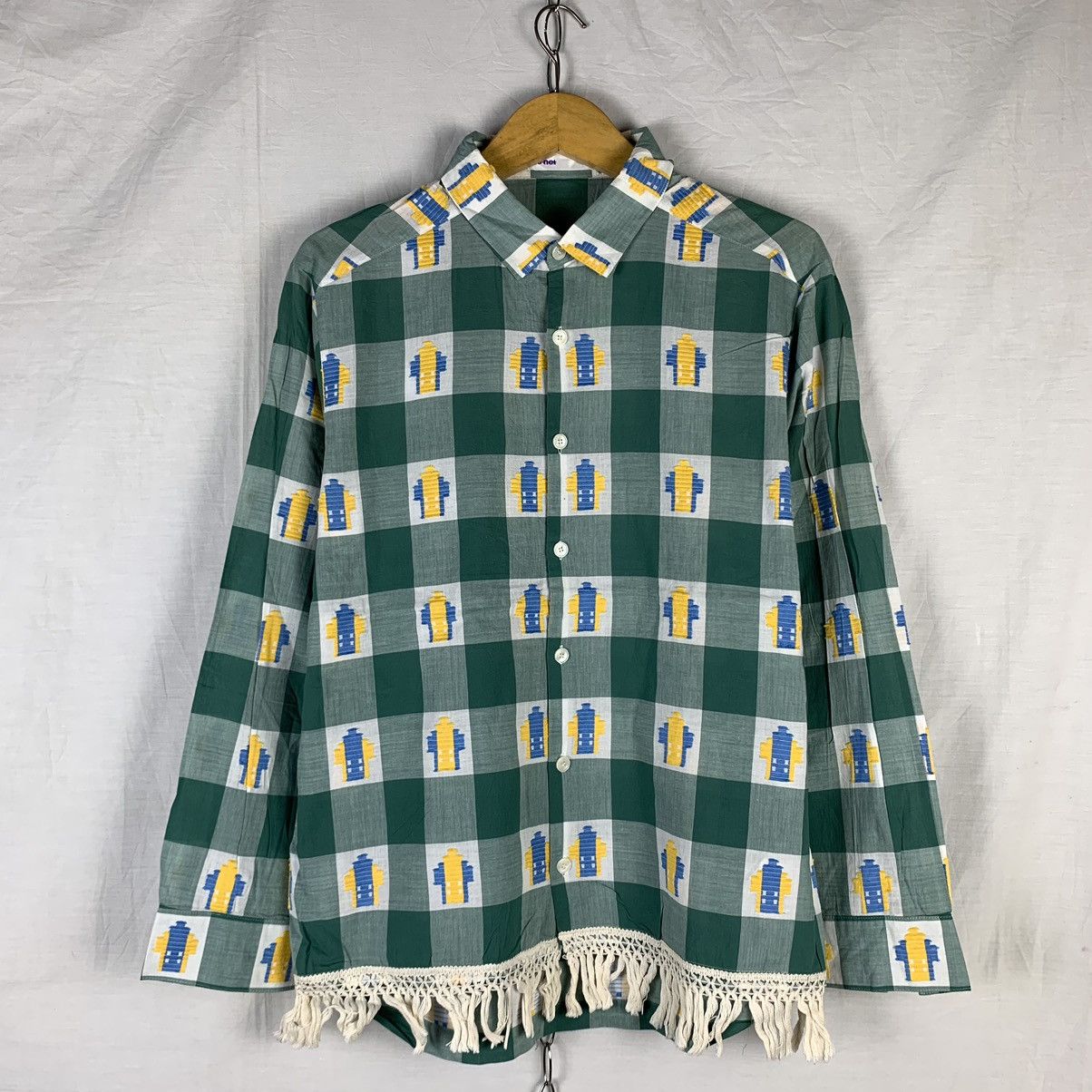 image of Ne Net x Vintage Ne-Net Plaid Checkered Shirt in Green Plaid, Men's (Size Small)