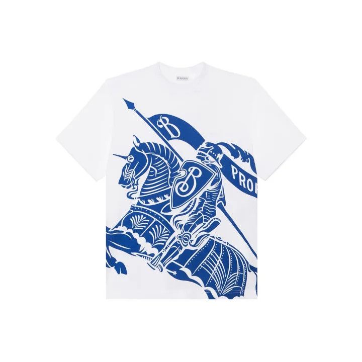 Burberry Burberry White Casual T-Shirt with Horse Print 0079 Size M / US 6-8 / IT 42-44 - 1 Thumbnail