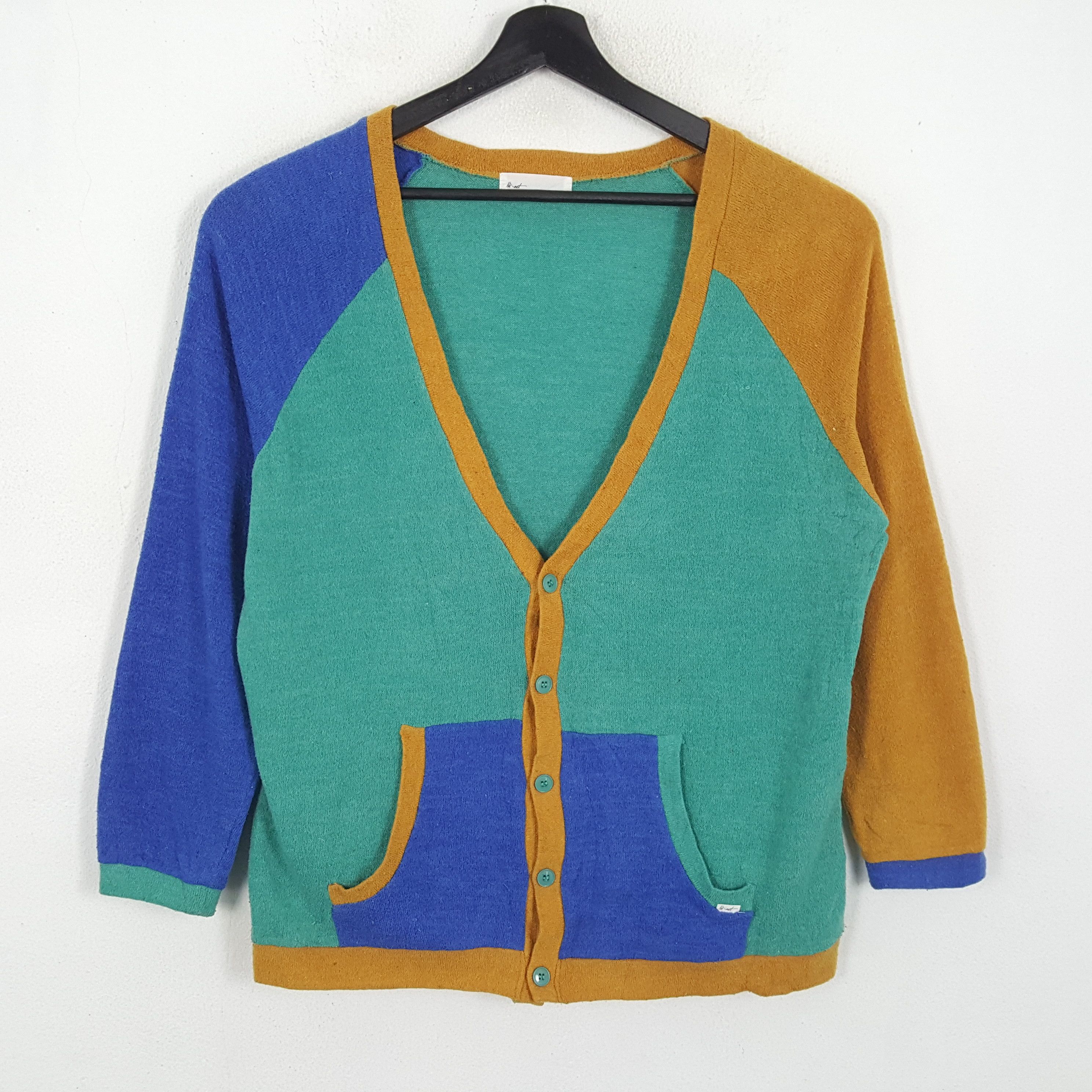 image of Issey Miyake x Ne Net Ne-Net Japanese Designer Brand Fashion Cardigan Sweaters in Green, Women's (S