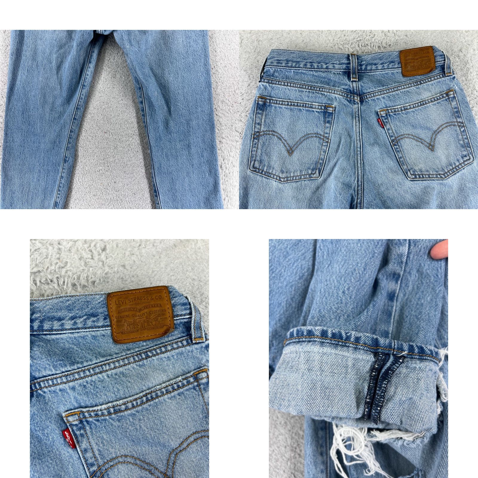 Levi's VINTAGE Levis Premium Jeans Womens 27 Blue Denim Levi's Wedgie FitMid Rise 5-Pocket Distressed stretch Jeans Womens Mens Girls Size 27" / US 4 / IT 40 - 10 Thumbnail
