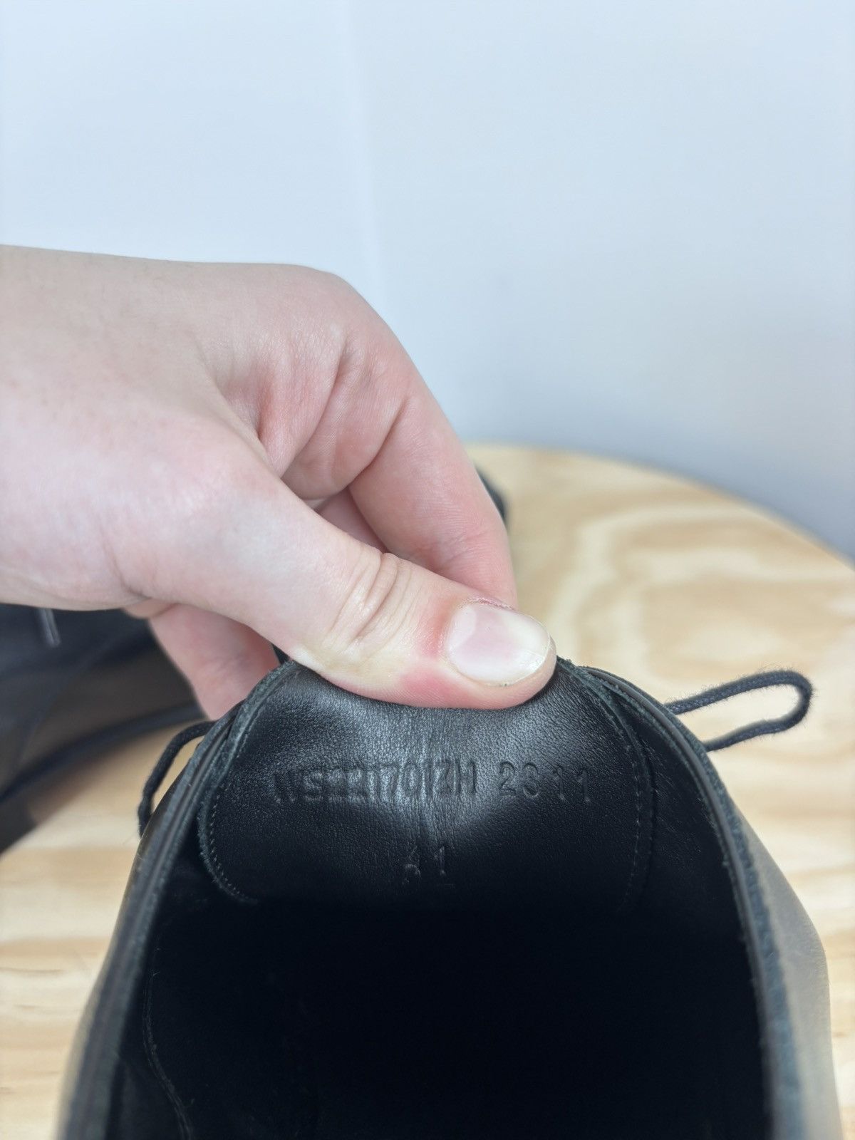 Hermes Hermes Men’s Black Leather Cap Toe Derby Dress Shoes Size US 8 / EU 41 - 17 Thumbnail