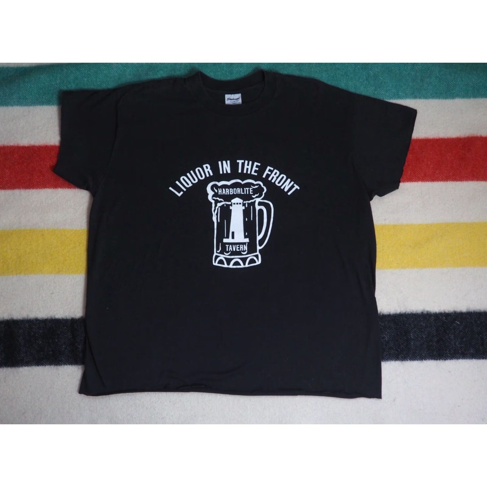 Vintage VTG 80s Stedman Harborlite Tavern Pub Bar WA Poker USA Black Tee Shirt L Mens Graphic Tee Vintage 1980s Grunge Size US L / EU 52-54 / 3 - 2 Thumbnail