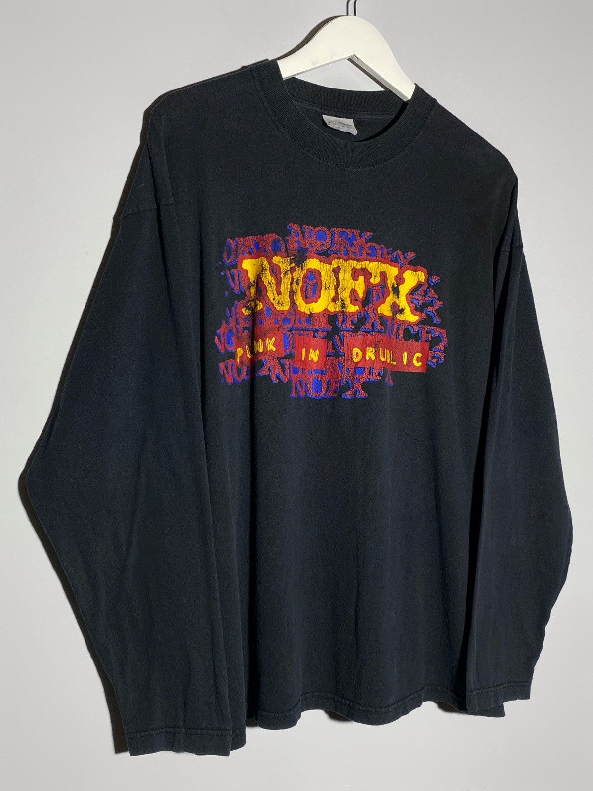 Band Tees × Vintage Vintage 90s NOFX Punk In Drublic Screen Stars Tag Longsleeve Size US XL / EU 56 / 4 - 3 Thumbnail
