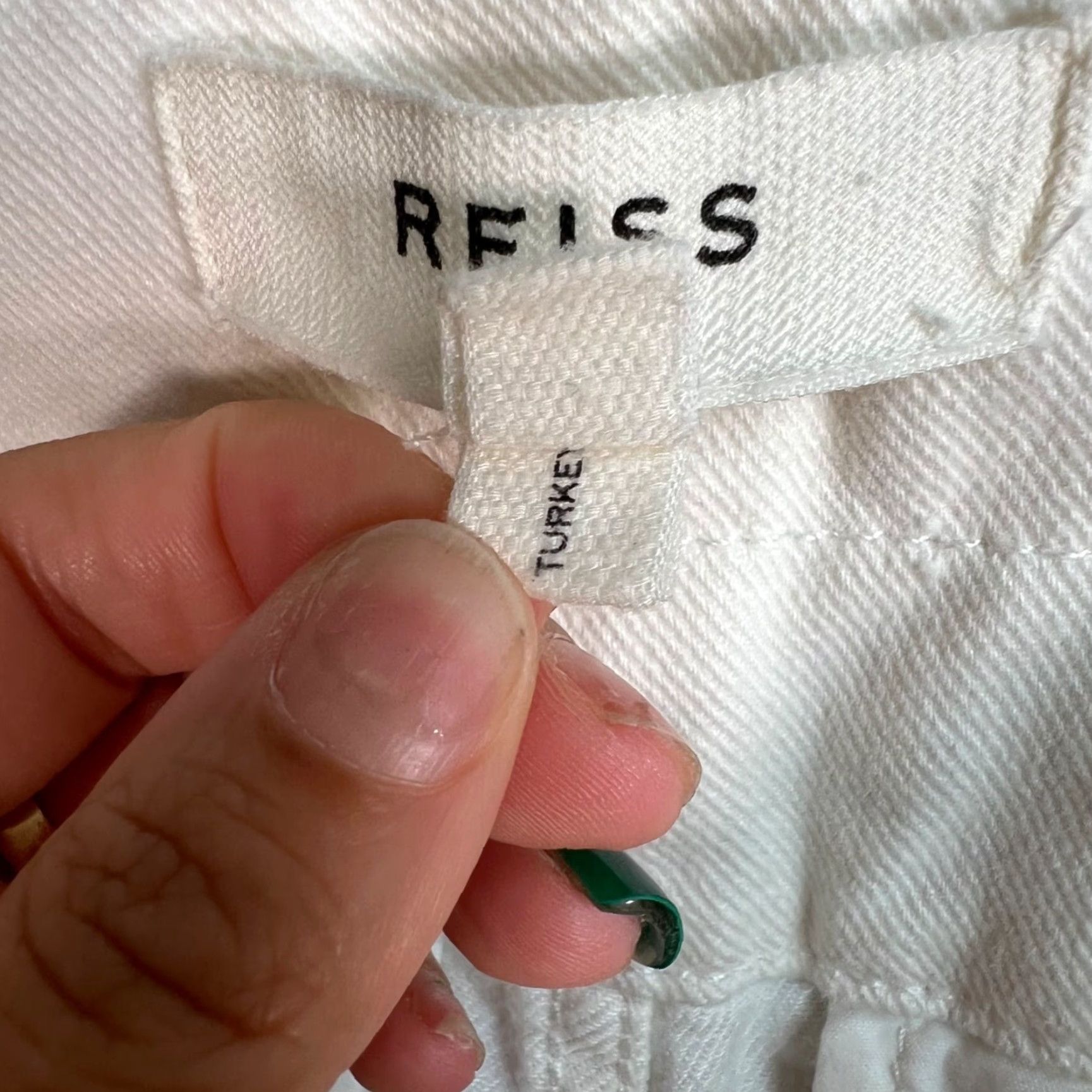 Reiss VINTAGE Reiss White Denim Tapered Jeans Pants Button Detail Adult Womens 14 White Size 36" / US 14 / IT 50 - 4 Thumbnail