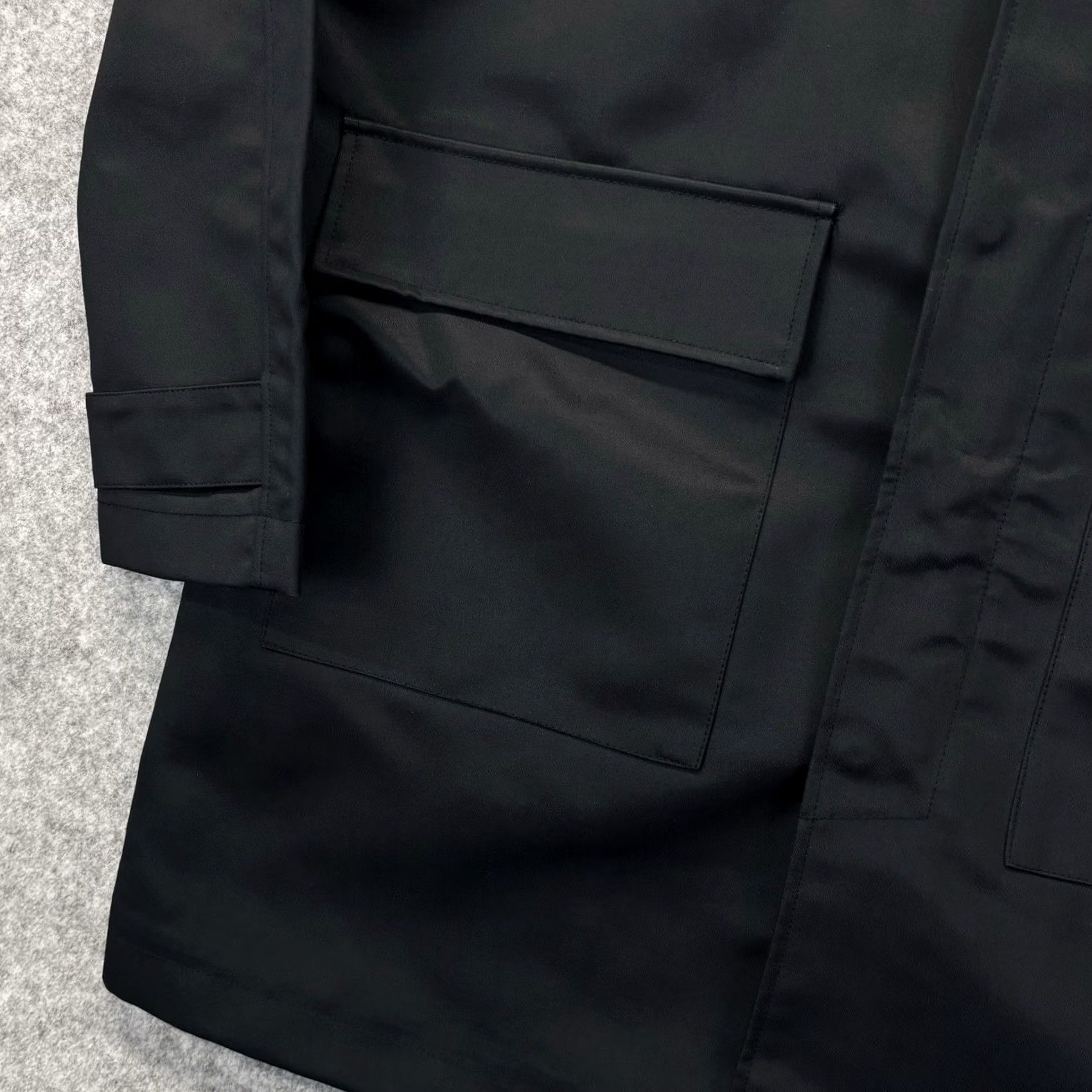 H&M H&M Trench Coat Long Suit Cover Car Coat Jacket Large Mens Black Vgc Size 42R - 4 Thumbnail
