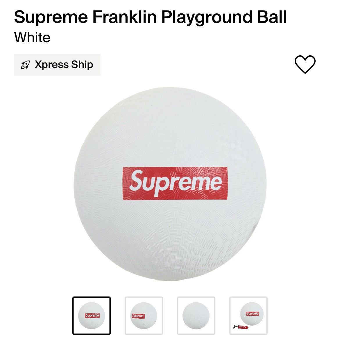 Supreme Supreme Franklin Playground Ball White Size ONE SIZE - 1 Thumbnail