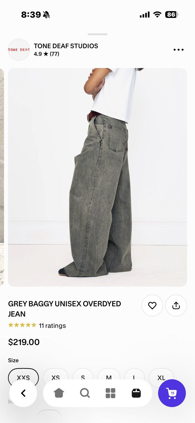 Other Tone Dead 29 xxs jeans unisex Size US 29 - 2 Thumbnail
