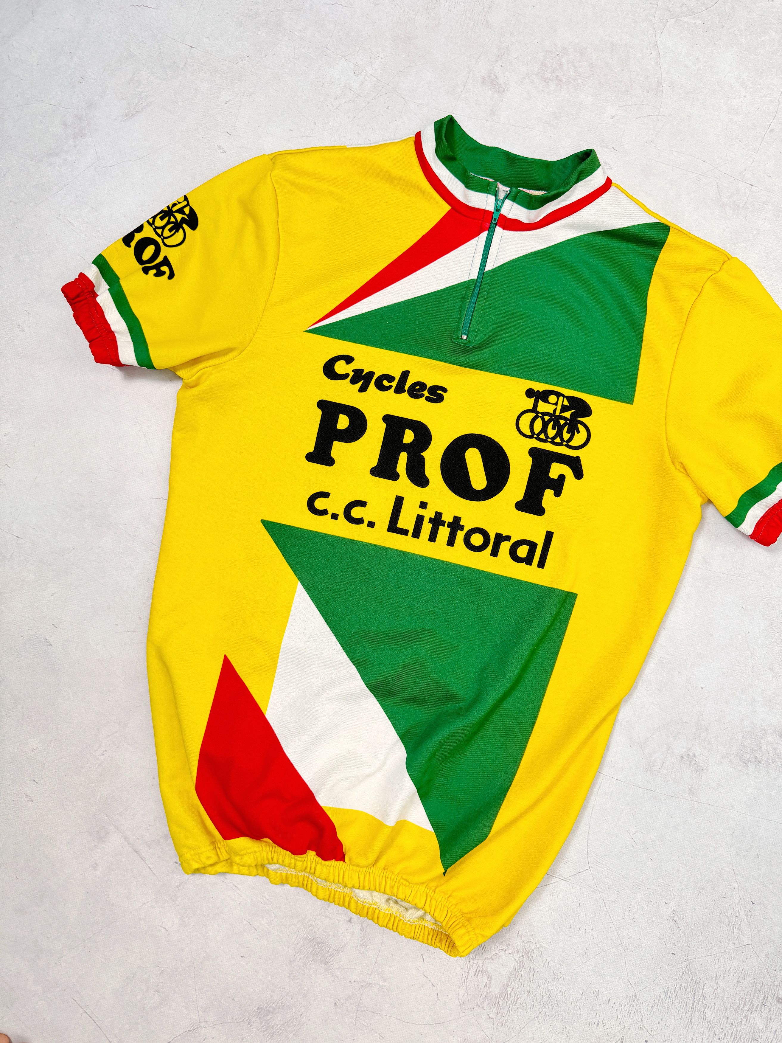 Vintage Vintage Cycling Jersey Prof c.c. Littoral Cycles Size US M / EU 48-50 / 2 - 2 Thumbnail