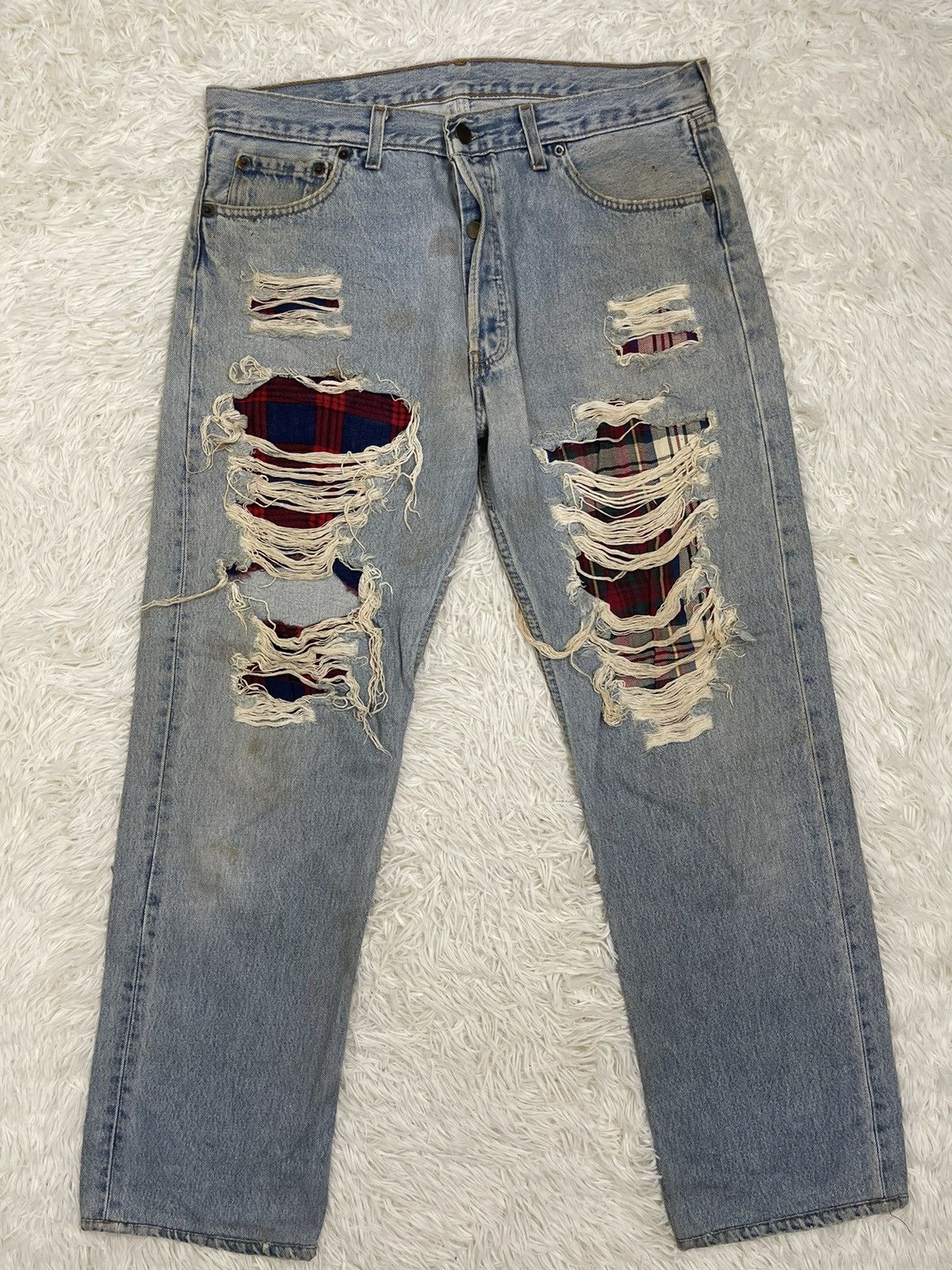 Levi's Custom distressed jeans Fashion Style Size US 35 - 1 Thumbnail