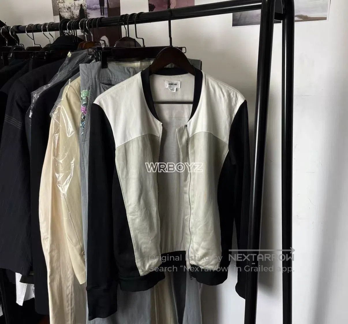 Helmut Lang White Color Block Zip. Size US L / EU 52-54 / 3 - 5 Thumbnail