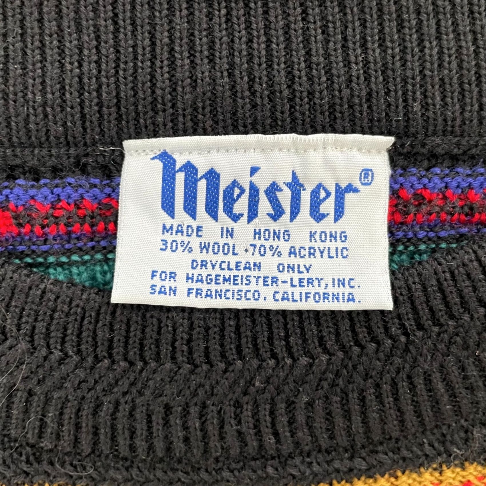 Vintage VINTAGE Meister Sweater Adult Large Wool Blend Geometric Apres Ski Gaper Men 80s Size US L / EU 52-54 / 3 - 4 Thumbnail