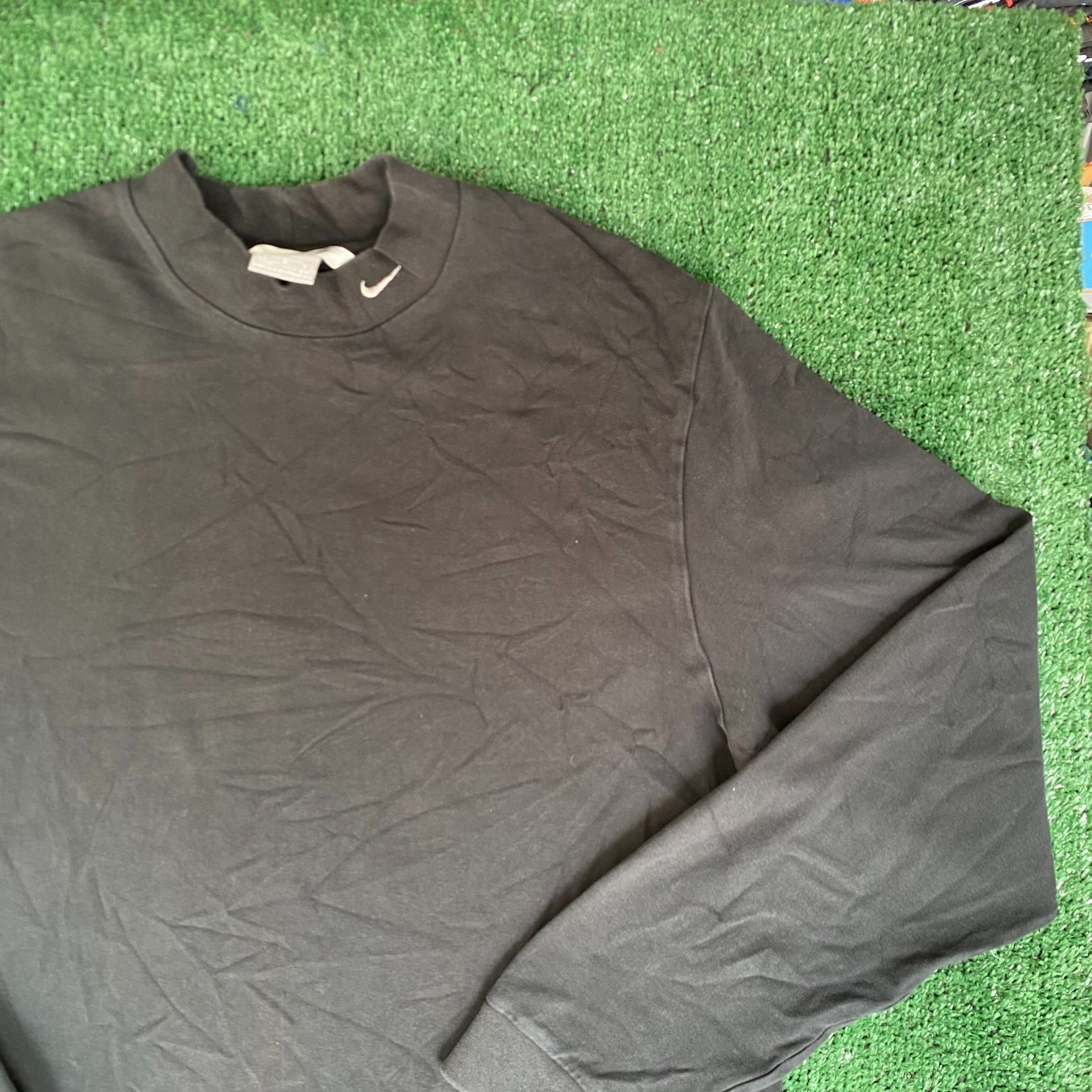 Nike × Vintage Vintage Y2K Nike Logo Shirt Mock Neck Swoosh Long Sleeve Tee Size US L / EU 52-54 / 3 - 2 Thumbnail
