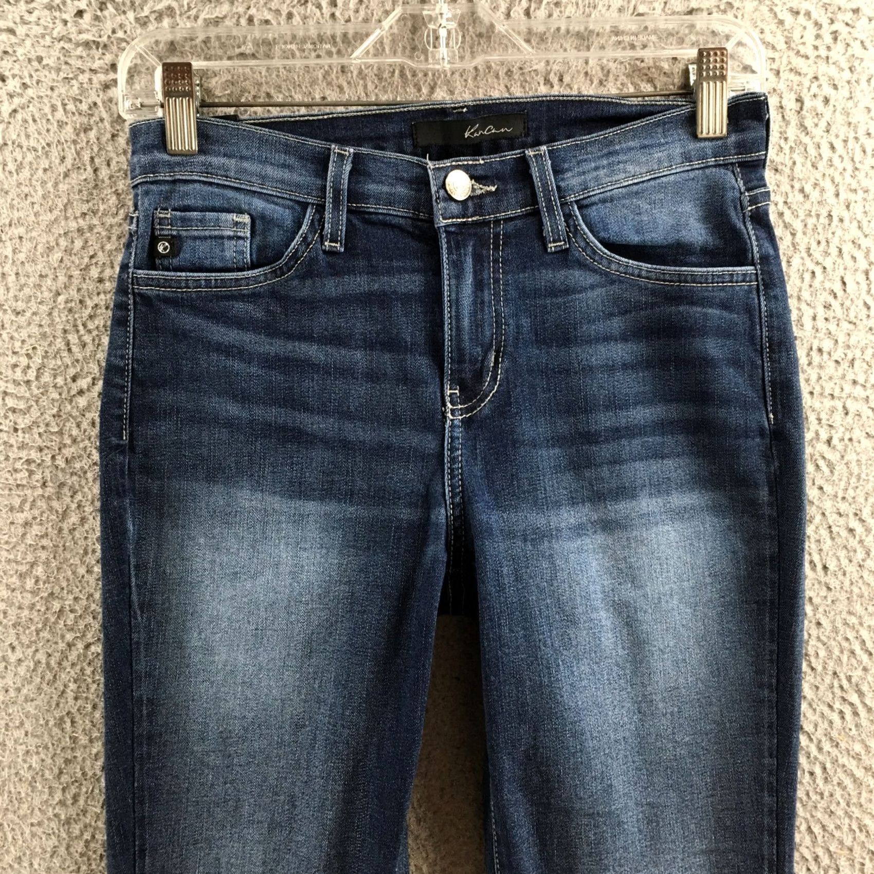 Vintage KanCan Jeans Womens 27 Blue Zip Fly Skinny Leg Slim Fit Denim 5-Pocket Stretch Jeans Slim Womens Blue 27 KanCan Size 27" / US 4 / IT 40 - 2 Thumbnail