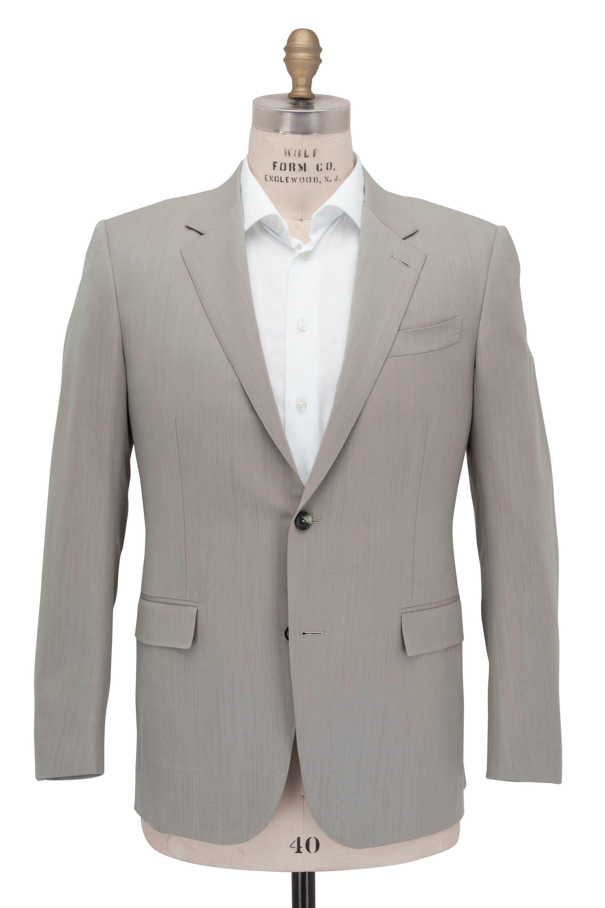 Z Zegna o1mtch0225 Wool Suit in Tan Size 44R - 1 Thumbnail