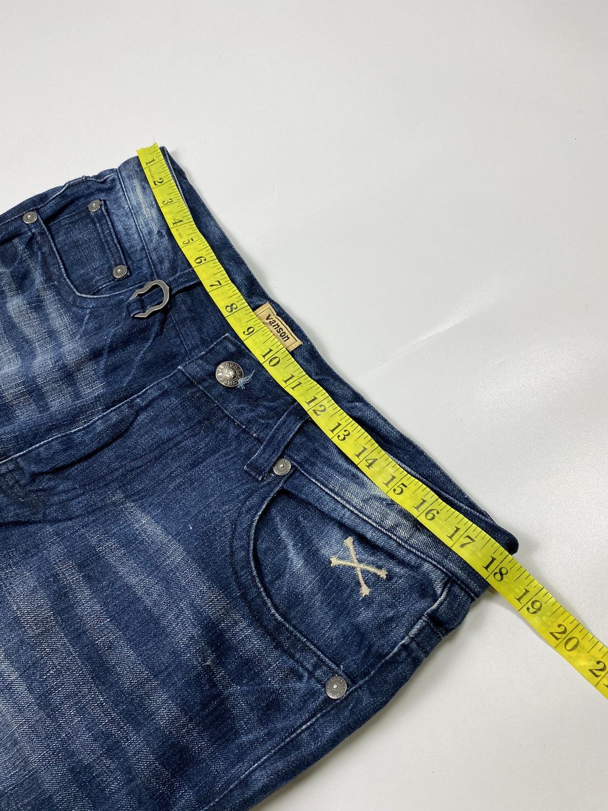 Vanson Leathers 💥rare💥 vanson embroidery skull washed jeans Size US 36 / EU 52 - 9 Thumbnail