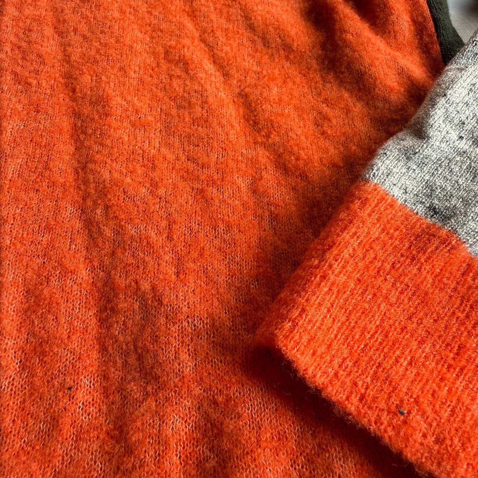 Cos COS Colorblock Crewneck Wool Sweater – Olive/Orange/Grey Size US S / EU 44-46 / 1 - 7 Thumbnail