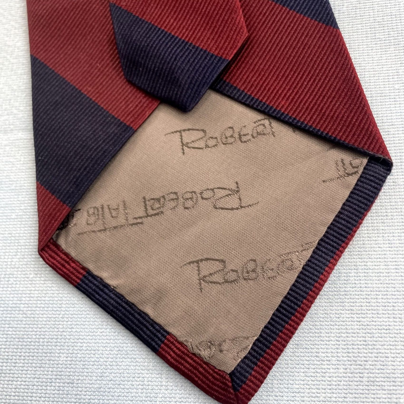 Robert Talbott VINTAGE Robert Talbott Nordstrom Silk Tie Repp Tie Woven Silk Red Blue 90s 3.5x58 Mens Neckwear Size ONE SIZE - 5 Thumbnail