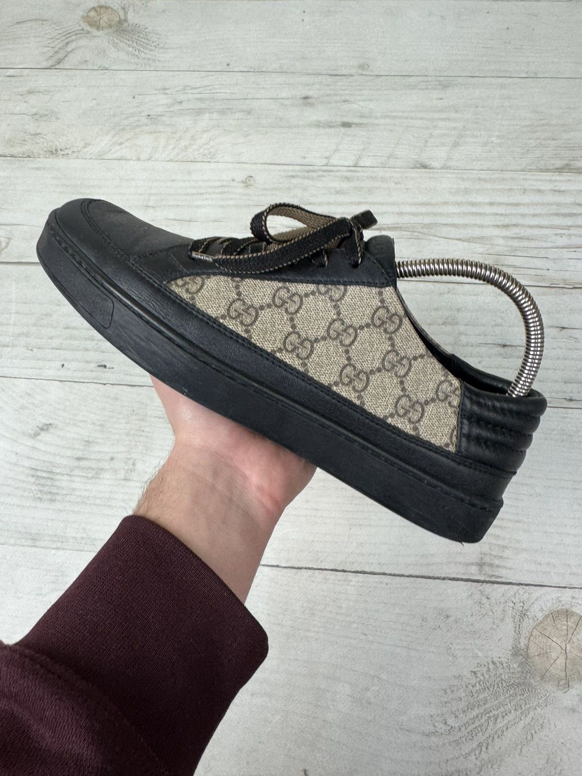 Gucci Gucci GG Supreme Leather Low Top Sneakers Monogram Size US 9.5 / EU 42-43 - 19 Thumbnail