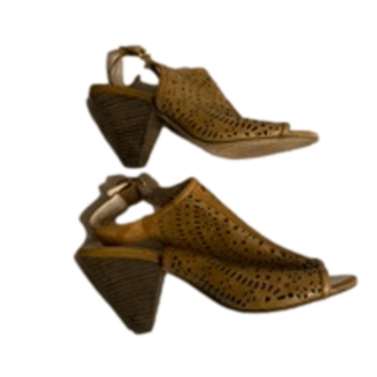 Vince Camuto Vince Camuto Brown Leather Cutout Block Heel Sandals 7M Size US 7 / IT 37 - 6 Thumbnail