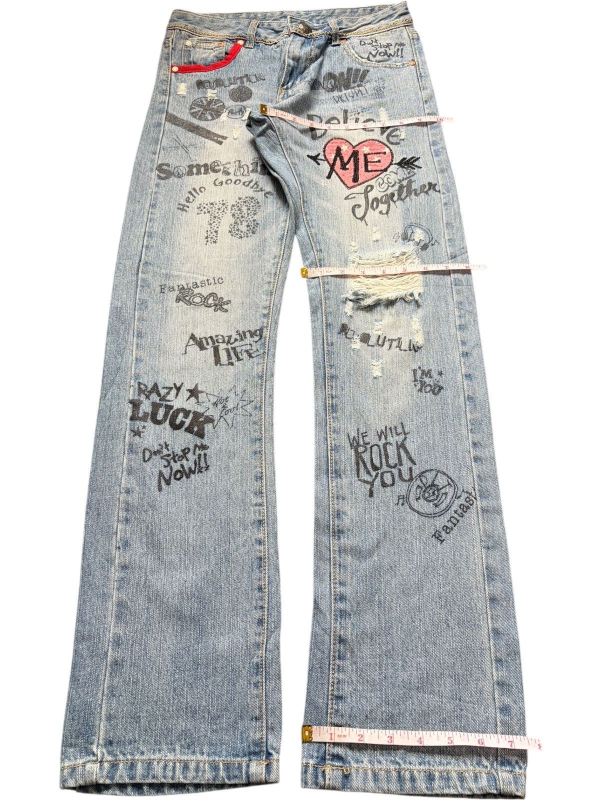 Dsquared2 Vintage Japanese Brand Rock N Roll Distressed Jeans Size 29" - 8 Thumbnail