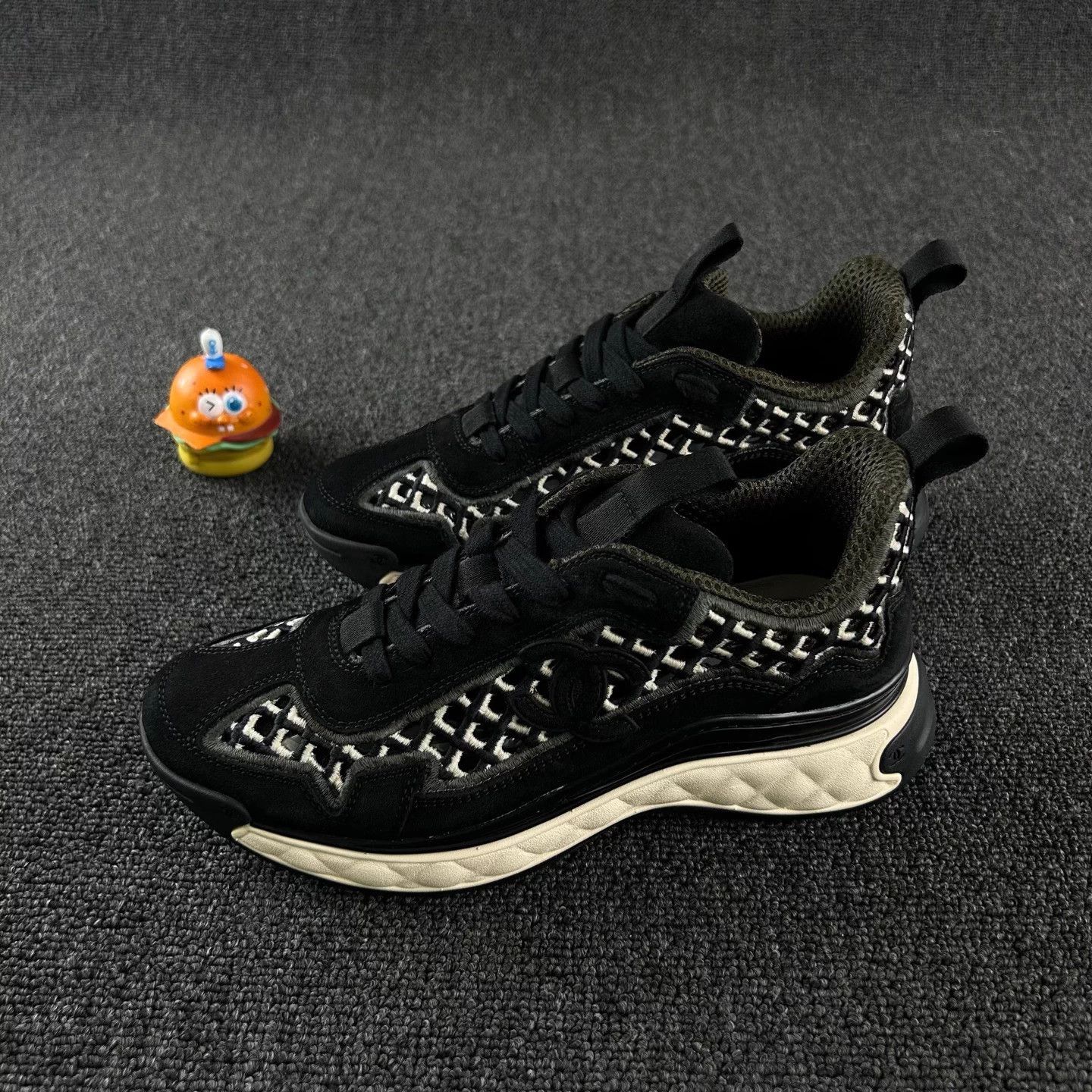 Chanel Chanel Black Mesh Trainers Women's 35.5 Size US 4.5 / IT 34.5 - 1 Thumbnail