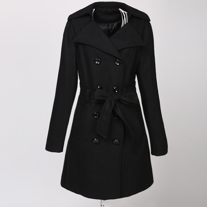 Other Black Mid-Length Wool Blend Coat Size XXL / US 16-18 / IT 52-54 - 1 Thumbnail