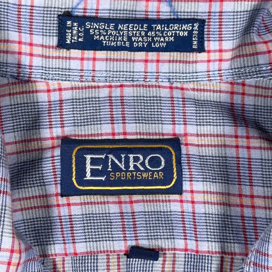 Enro VINTAGE Enro Sportswear Shirt Mens Small Purple Plaid 80s Cotton Blend Button-Up Long Sleeve Size US S / EU 44-46 / 1 - 5 Thumbnail